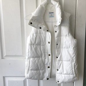 Old Navy White Puffer Vest